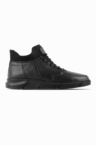Lal Shoes & Bags Мъжки водолазни ботуши Corla от естествена кожа с връзки, черни