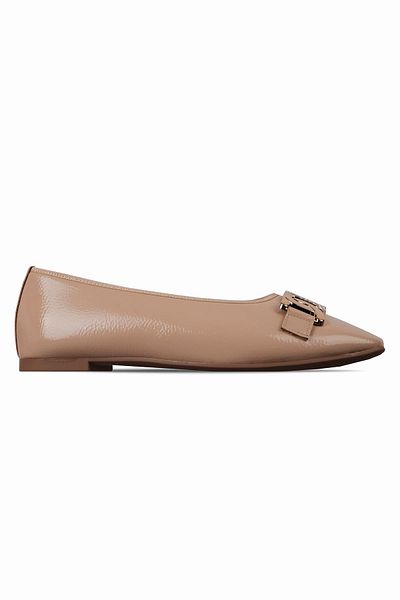 Lal Shoes & Bags Balerina de damă Mayor cu cataramă aurie cu vârf tocit