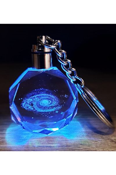 Mahi Max Color Changing Milky Way Design Crystal Keychain