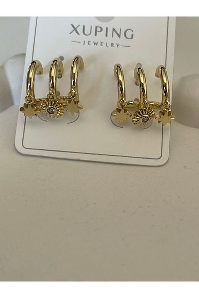 Sens Star Sun Pattern Steel Earrings