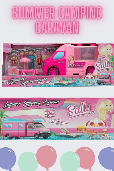 kosetoys Cute Caravan Toy Car and Accessories for Girl