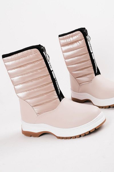 Lal Shoes & Bags Cizme pentru fete cu fermoar în față-crem