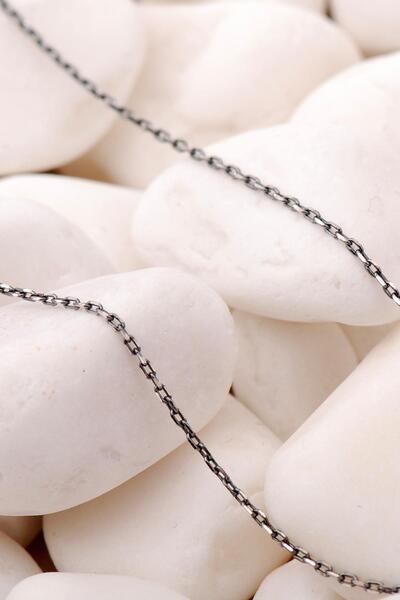 Sümer Telkari Oksitli Forse 45 Cm Gümüş Zincir Kolye 80