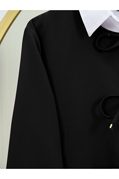 Modamorfo Комплект з спереду застібкою на шнурках, еластичним поясом і спідницею-дзвіночком - чорний