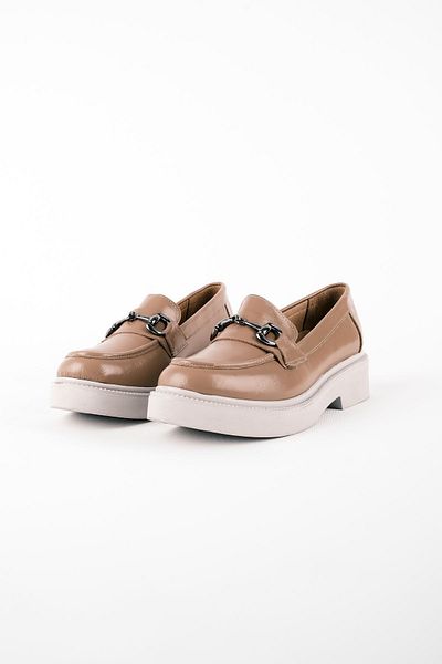 Lal Shoes & Bags Hungry Buckle Detailed Genuine Leather Women's Casual Shoes-Nude