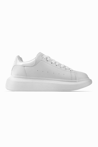 Lal Shoes & Bags Pantofi sport cu șireturi Lunka unisex cu talpă înaltă-alb