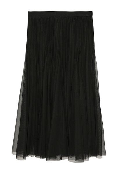 Quzu Fusta Neagra Midi din Tulle - Talie Elastica