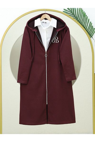 Modamorfo Zippered Cap/Burgundy Hooded Cap