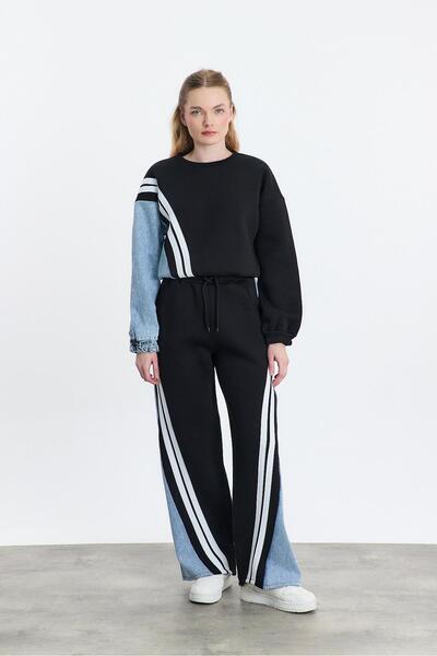 Rays Blugi negri 05005 - Pantaloni de sport cu dungi