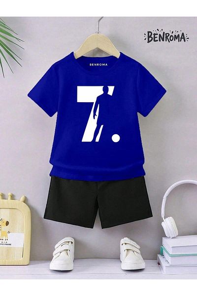BENROMA Set pantaloni scurți unisex pentru copii - imprimat cu caractere