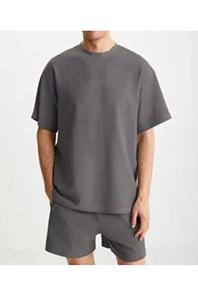 MODA تي شيرت مريح مقاس كبير للجنسين - تي شيرت برقبة دائرية