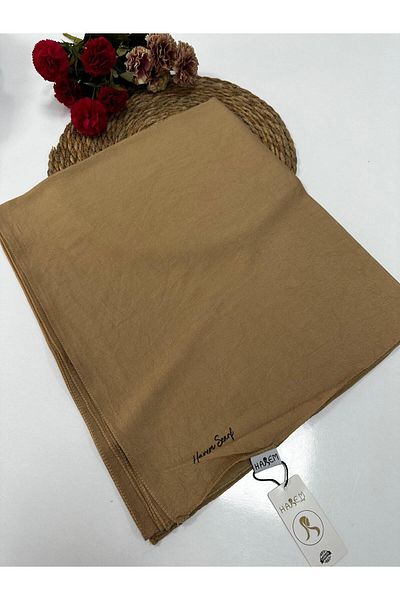 HAREM SCARF Σκούρο μπεζ Harem Voile Μεταξένιο Σάλι - HVH0234