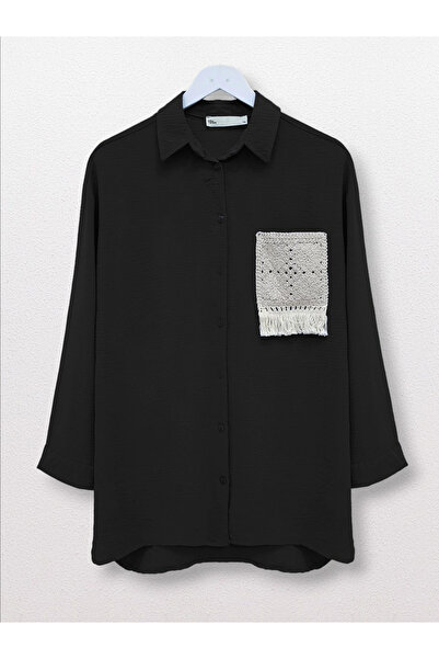 HİJABAYA Πουκάμισο Ayrobin - Πλεκτό, με τσέπες και κουμπιά