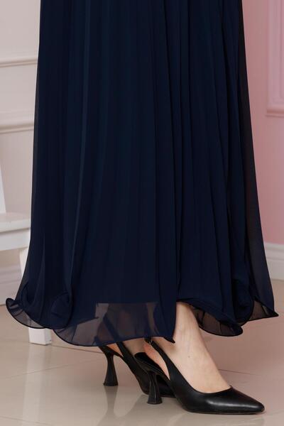 Sevitli Синя спідниця з плісированою шифоном