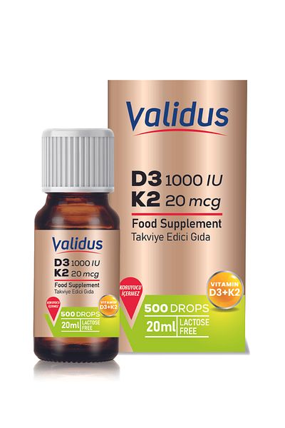 Validus Vitamin D3 + Vitamin K2 Drops 20 ml