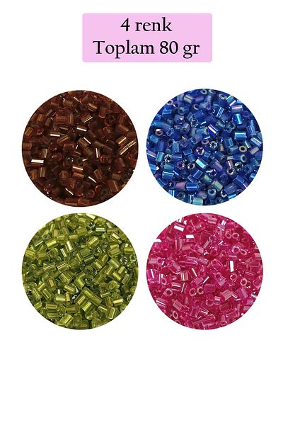 STUMBANNG Cut Glass Beads 2mm - 4 Colors - Total 80 Grams - Bnc445