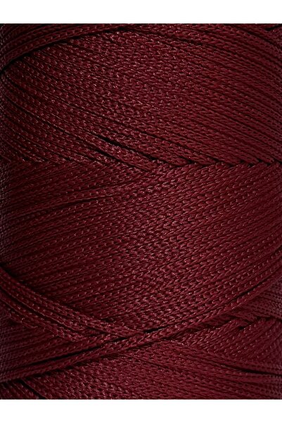 Akduman İplik 200 gr - 2mm Polyester Makrome Ipi Bordo Renk Çanta Ipliği Ve Supla Ip