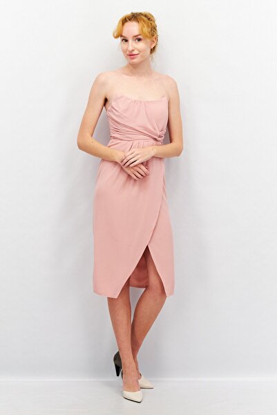 Tfnc فستان نسائي كاجوال متوسط الطول، وردي باهت