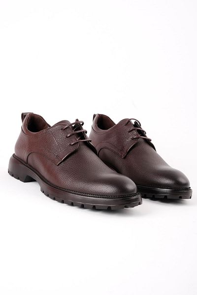 Lal Shoes & Bags Мъжки обувки с връзки Dylan от естествена кожа, кафяви