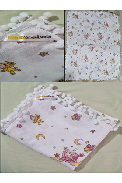 BABE LUCİA %100 Pamuklu Müslin Bebek Battaniyesi / Örtüsü 90x90 cm – Ultra Yu...