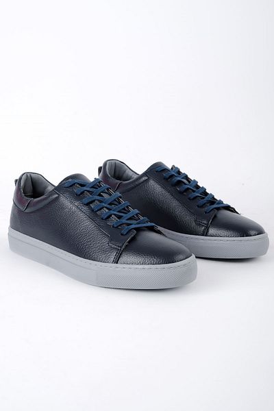 Lal Shoes & Bags Pantofi casual cu șireturi din piele naturală pentru bărbați Kevin - bleumarin