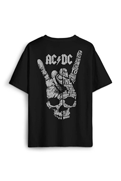 Kendim Seçtim Tricou unisex supradimensionat cu model de muzică Hard Rock AC DC