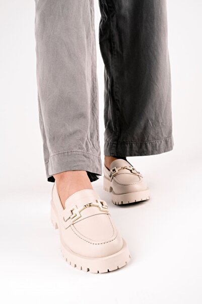 Lal Shoes & Bags Шнурок Toka Детальний Натуральна шкіра Жіночий Оксфорд-Крем