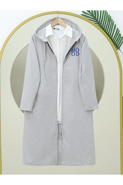 Modamorfo Gray Zippered Cap Hooded Cap