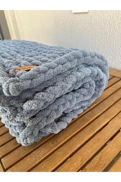 Alize Puffy Double Blanket Hand Knitted