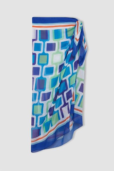 DeFacto Fall in Love Regular Fit gemusterte Voile-Strandbekleidung D2745AXNS