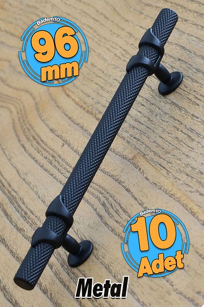 Badem10 10 bucăți Bucșă 96 mm Mobilier din metal negru mat Sertar de bucătărie Capac dulap Mâner dulap Mâner