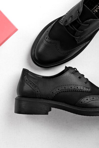 Lal Shoes & Bags Kadın Bağcıklı Günlük Ayakkabı-siyah