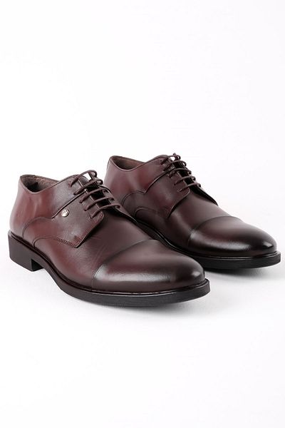 Lal Shoes & Bags Ανδρικά παπούτσια Rachel από γνήσιο δέρμα με κορδόνια με μύτη με μύτη κλασικά-καφέ