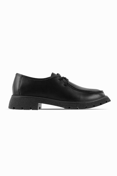 Lal Shoes & Bags Дамски мокасини от естествена кожа с шевове - черни