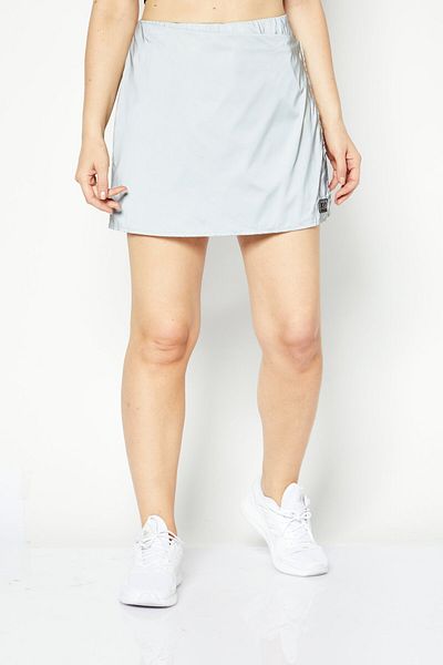 DKNY Sport Women Sportswear Fit Solid Mini Skirt, Silver