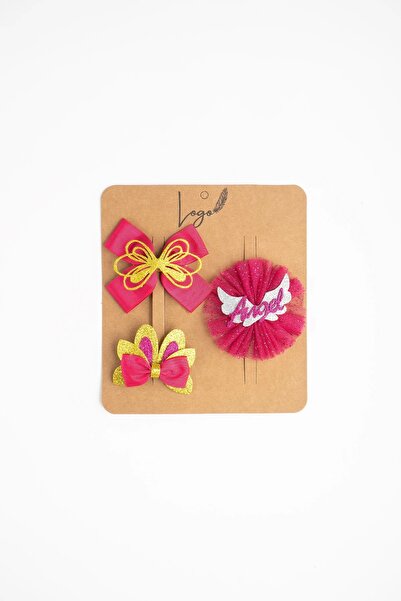 LOGO AKSESUAR Fuchsia Eva kopča set od 3 dela