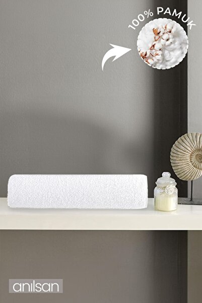 Anılsan 50x90 см білий бавовняний спа-рушник - 225 г, для щоденного використання, рушник для рук та готелю