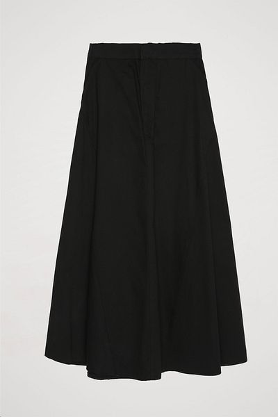 Quzu Fusta Neagra Midi Pliata - Talie Elastica