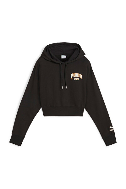 Puma Team Cropped Kadın Siyah Kapüşonlu Sweatshirt