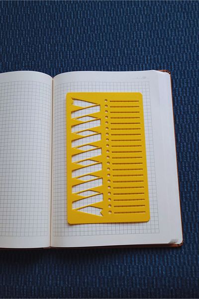 Karmelom Studio Bullet Journal Decorative Ribbon and List Drawing Template Ruler - for Agenda and Planner