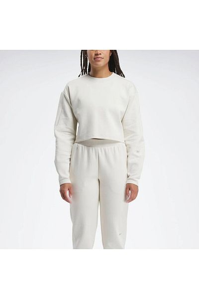 Reebok Ecru Round Neck Dreamblend Mid Women's Sweatshirt - Activ Coll