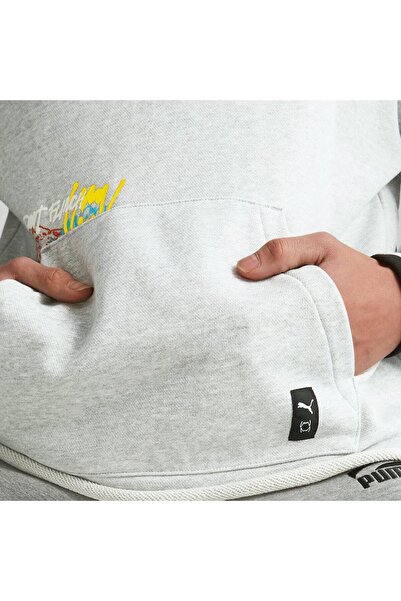 Puma Ανδρικό φούτερ μπάσκετ Boroughs Hoodie σε γκρι χρώμα 53923301