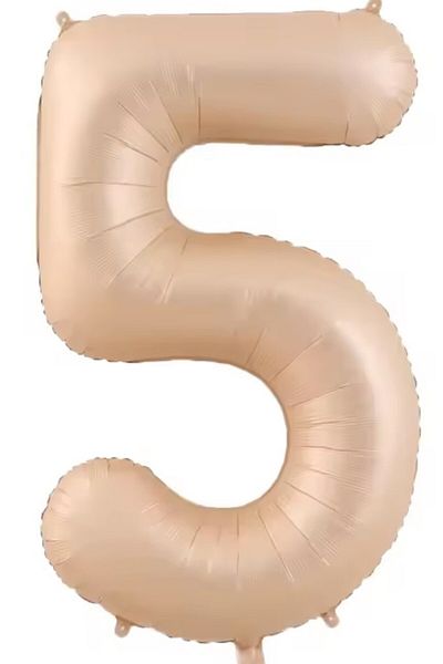 BeySüS Powder Color Matte 5 Number Foil Balloon 100 cm