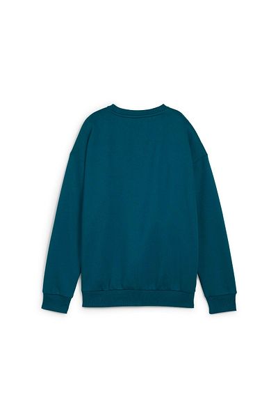Puma Hanorac verde pentru femei Essential Relaxed Small Logo cu gât rotund