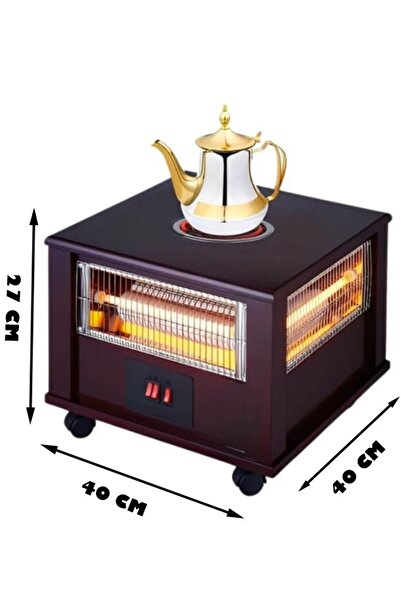 TOSCANA U Electric Heater with Wheels and 4 Heating Zones 2000 Watt with 4 Candles, Electric Quartz Heater