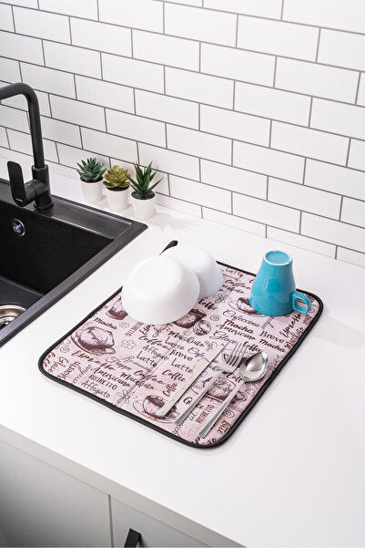 HOMELKA Printex Bulaşık Kurutma Matı Süper Emici Bulaşık Kurutma Örtüsü Kitch...
