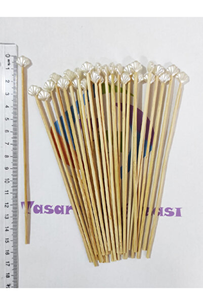 tm tasarı mağazası 15 cm Uzun Kürdan - 10 Adet Dekoratif Küçük İstiridye Inci...