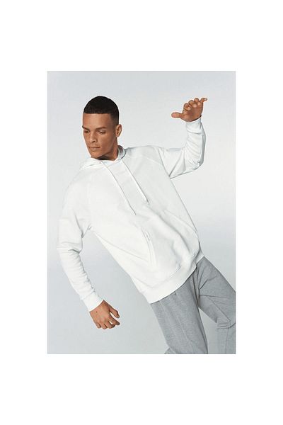 hummel Мъжки бял суитшърт с качулка Johns Oversize