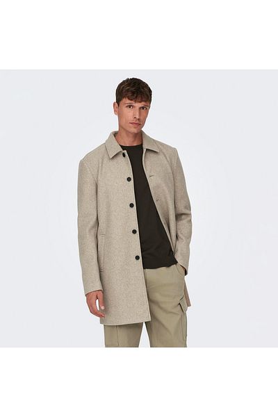 Only & Sons ONSADAM COAT OTW VD - Ανδρικό παλτό ανοιχτό καφέ