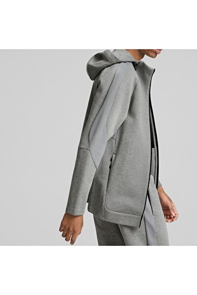 Puma Evostripe Erkek Gri Kapüşonlu Ceket